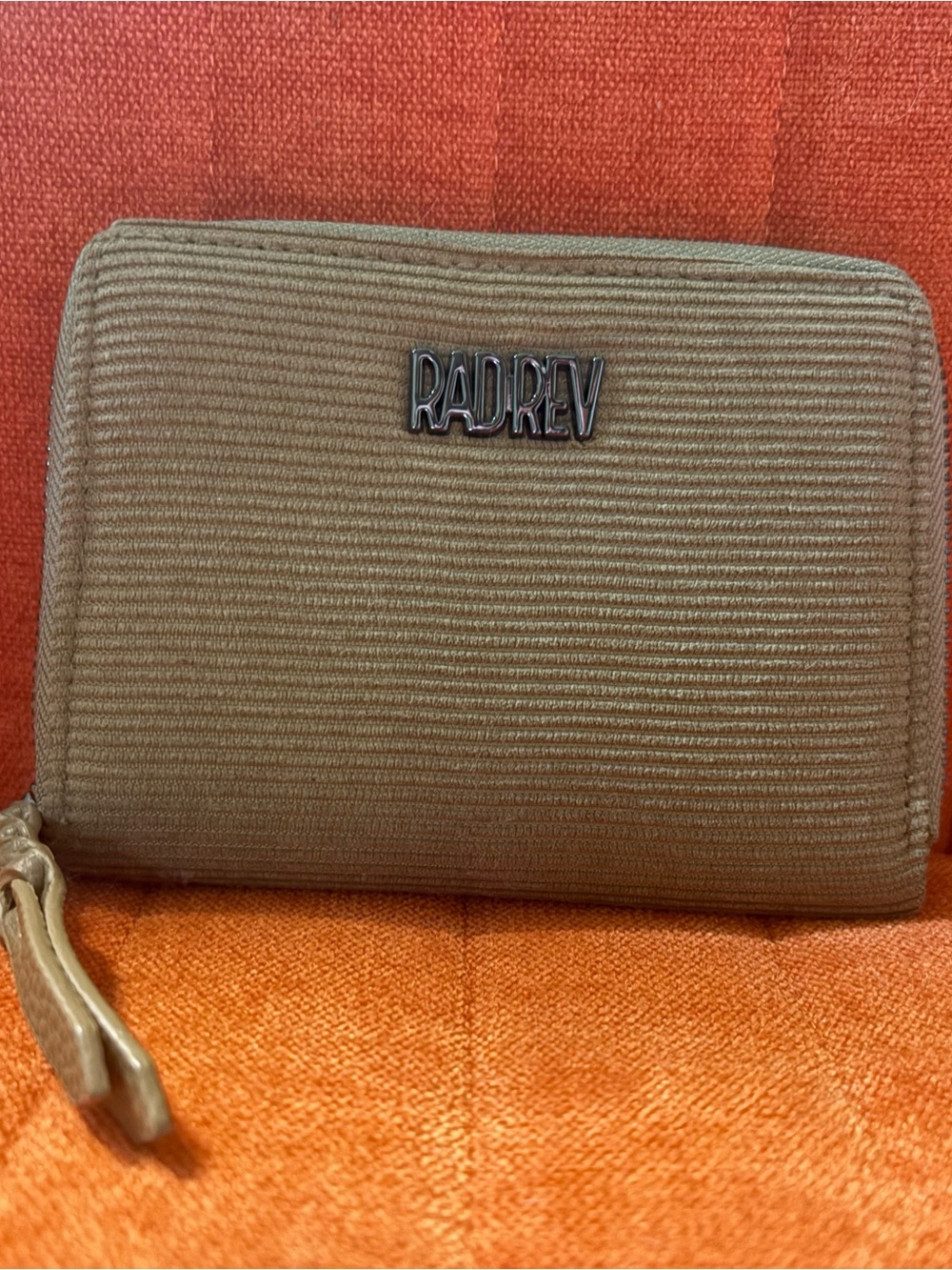 RADREV Textured Zip Wallet in Taupe